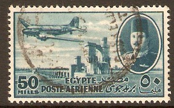 Egypt 1947 50m Blue Air Series. SG331.